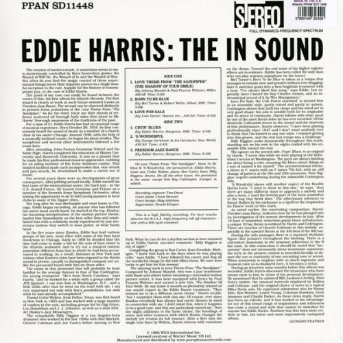 Виниловая пластинка Eddie Harris - The In Sound (Analogue) (Limited Edition, Black Vinyl LP)