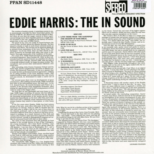 Виниловая пластинка Eddie Harris - The In Sound (Analogue) (Limited Edition, Black Vinyl LP)