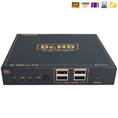 HDMI удлинитель по витой паре и IP Dr.HD EX 100 LIR KVM 4K