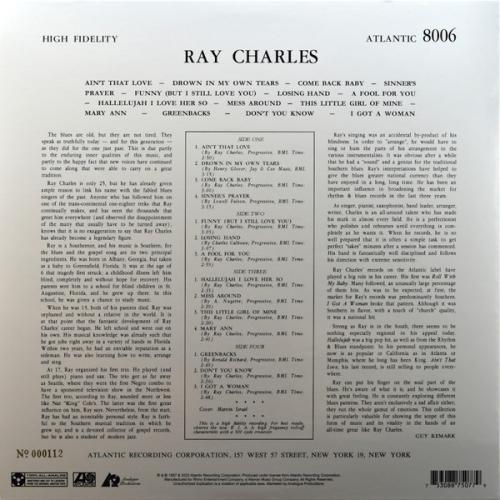 Виниловая пластинка Ray Charles - Ray Charles (Analogue) (Black Vinyl 2LP)