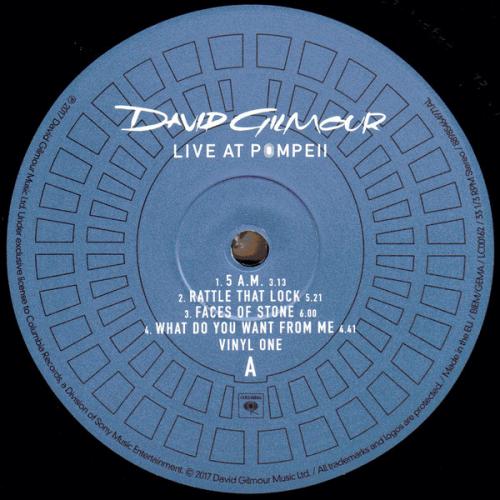 Виниловая пластинка David Gilmour LIVE AT POMPEII