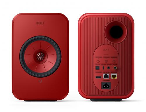 Активная беспроводная акустика со стойками KEF LSX II LAVA RED + KEF S1 Floor Stand Red