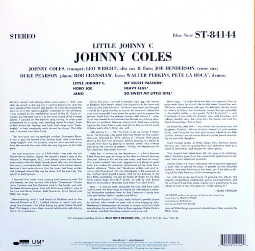 Виниловая пластинка Johnny Coles - Little Johnny C (Black Vinyl LP)