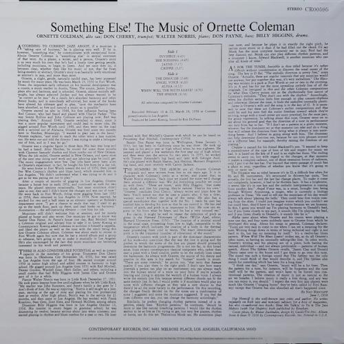 Виниловая пластинка Ornette Coleman - Something Else!!!(Acoustic Sounds) (Black Vinyl LP)