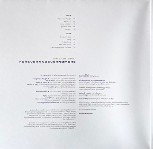 Виниловая пластинка Brian Eno - Foreverandevernomore (Black Vinyl LP)