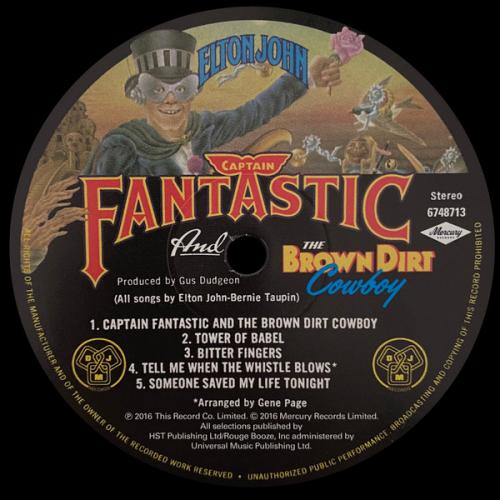 Виниловая пластинка Elton John, Captain Fantastic And The Brown Dirt Cowboy (2016 Remastered / Standard)