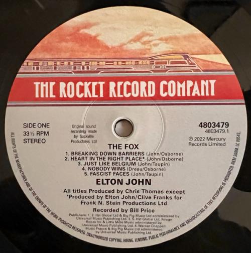 Виниловая пластинка Elton John - The Fox (180 Gram Black Vinyl LP)