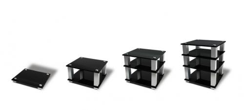 Стойка под Hi-Fi NorStone Square HiFi black glass/silver