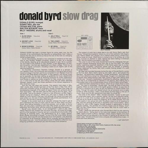Виниловая пластинка Donald Byrd - Slow Drag (180 Gram Black Vinyl LP)