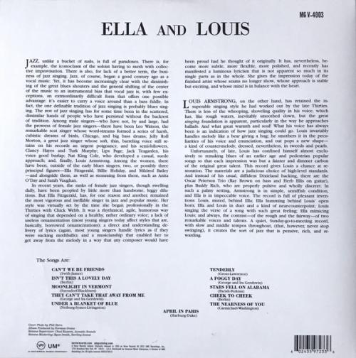 Виниловая пластинка Ella Fitzgerald And Louis Armstrong - Ella And Louis (180 Gram Black Vinyl LP)