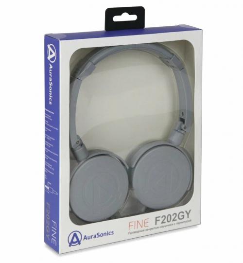 Наушники AuraSonics FINE F202GY, серые