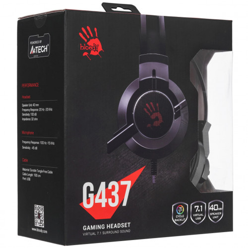 Наушники игровые A4Tech Bloody G437 (Glare Gaming) Black