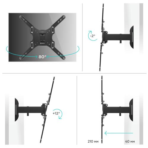 Кронштейн для телевизора Onkron M2 black