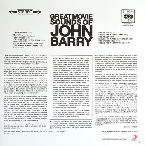 Виниловая пластинка OST - Great Movie Sounds Of John Barry (John Barry) (Analogue)(Black Vinyl LP)