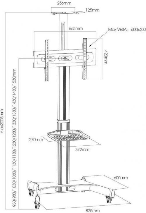 Подставка для телевизора ARM Media PT-STAND-11 черная