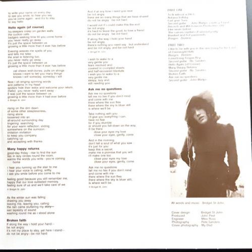 Виниловая пластинка Bridget St. John - Ask Me No Questions (Black Vinyl LP)