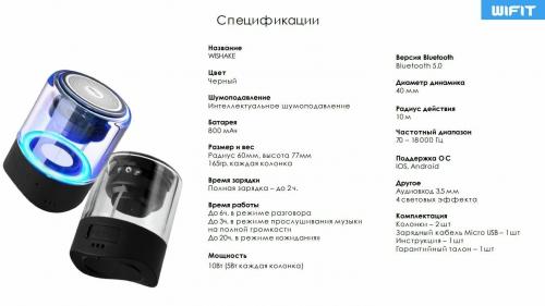 Портативная колонка WIFIT WISHAKE MK-22 black