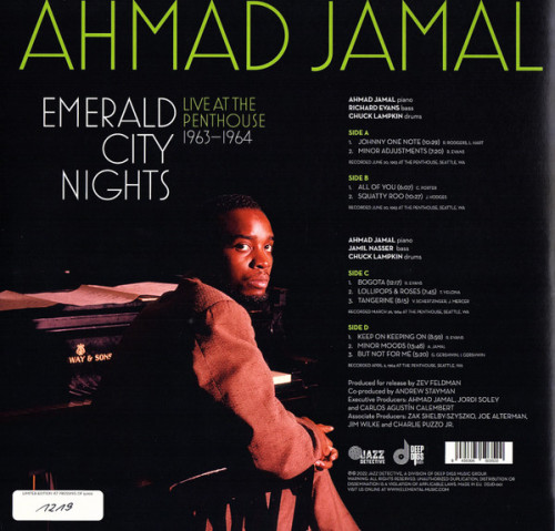Виниловая пластинка Ahmad Jamal - Emerald City Nights: Live At The Penthouse 1963 - 1964 (Black Vinyl 2LP)