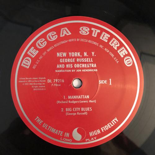 Виниловая пластинка George Russell - New York, NY (ACOUSTIC SOUNDS)