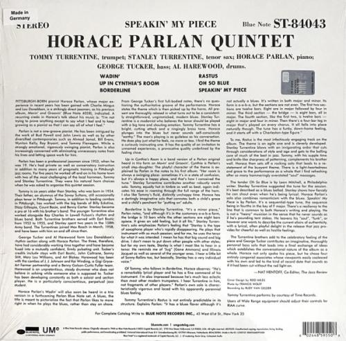 Виниловая пластинка Horace Parlan - Speakin' My Piece (Black Vinyl LP)