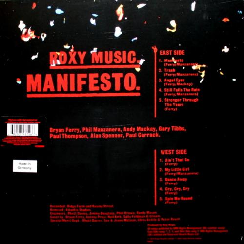 Виниловая пластинка Roxy Music - Manifesto (Half Speed) (Black Vinyl LP)