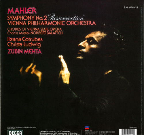 Виниловая пластинка Zubin Mehta - Mahler: Symphony No.2 (Black Vinyl 2LP)