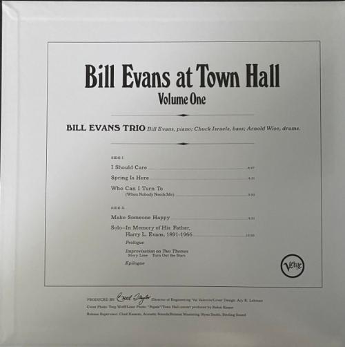 Виниловая пластинка Bill Evans - At Town Hall Vol.1 (Acoustic Sound) (Black Vinyl LP)