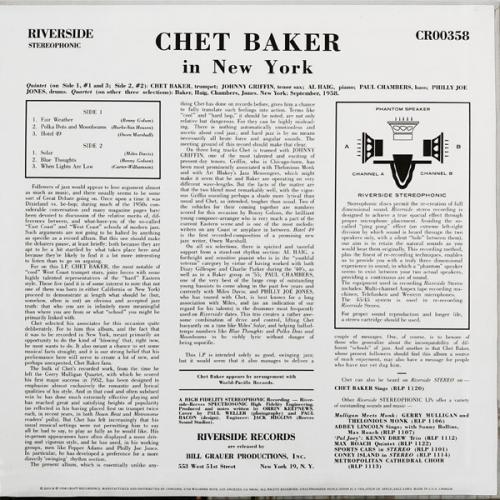 Виниловая пластинка Chet Baker - In New York