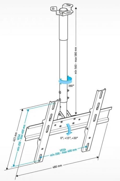 Кронштейн для телевизора Holder PR-101-W белый