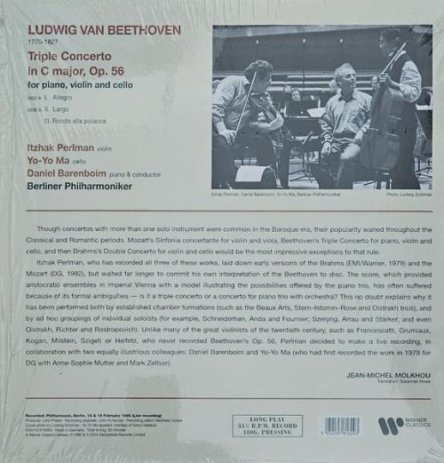 Виниловая пластинка Perlman, Itzhak; Ma, Yo-Yo; Barenboim, Daniel - Beethoven: Triple Concerto (Black Vinyl LP)