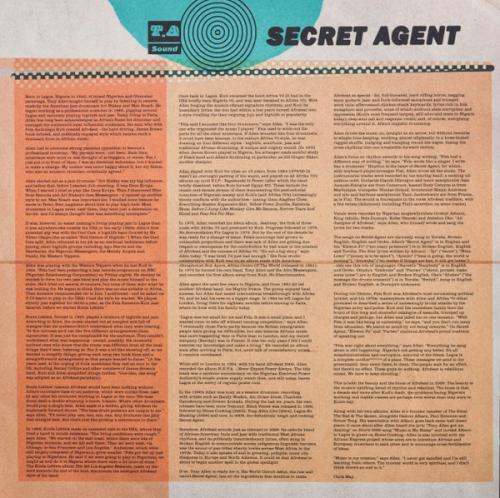 Виниловая пластинка Tony Allen - Secret Agent (Black Vinyl 2LP)
