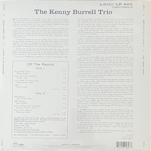 Виниловая пластинка Kenny Burrell - A Night At The Vanguard (Verve By Request) (Black Vinyl LP)