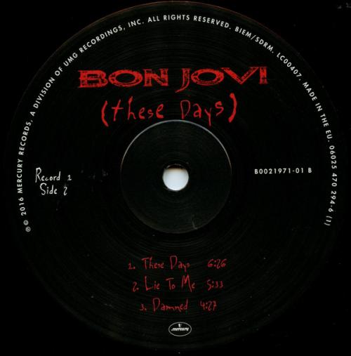 Виниловая пластинка Bon Jovi, These Days (Remastered 2014)