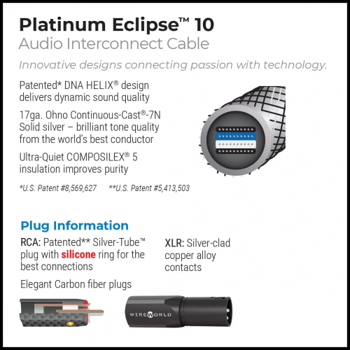 Кабель межблочный аудио Wire World Platinum Eclipse 10 Interconnect (PEI1.0M-10) 1.0m