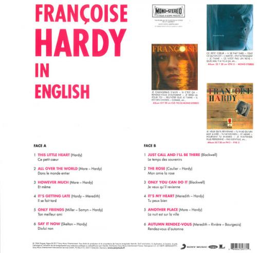 Виниловая пластинка Hardy, Francoise, In English (Blue Vinyl)