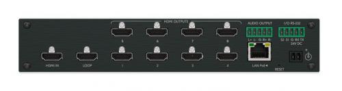 Усилитель-распределитель 1:8 HDMI с коммутатором 2х1 HDMI + USB-C и деэмбедером аудио Kramer DA3-28-H