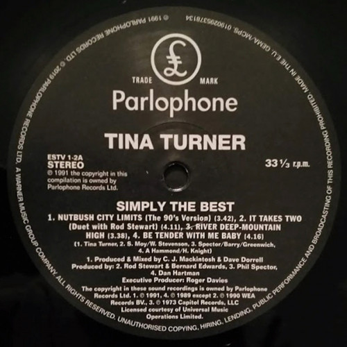 Виниловая пластинка Turner, Tina, Simply The Best (Black Vinyl)