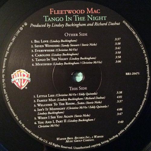 Виниловая пластинка Fleetwood Mac TANGO IN THE NIGHT (180 Gram)