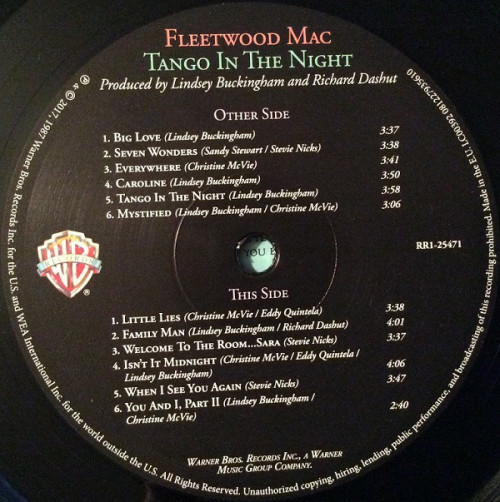Виниловая пластинка Fleetwood Mac TANGO IN THE NIGHT (180 Gram)