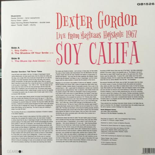 Виниловая пластинка Dexter Gordon - Soy Califa - Live From Magleaas Hojskole 1967 (Black Vinyl LP)