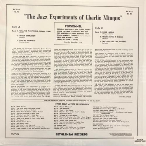 Виниловая пластинка Charles Mingus - The Jazz Experiments (Black Vinyl LP)