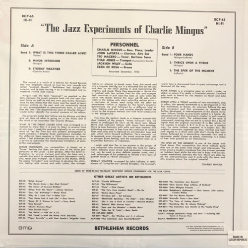 Виниловая пластинка Charles Mingus - The Jazz Experiments (Black Vinyl LP)
