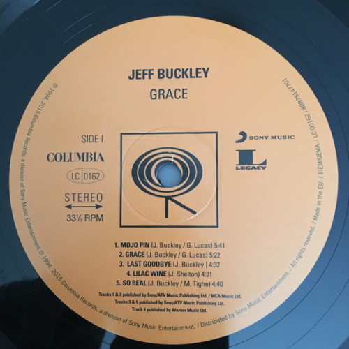 Виниловая пластинка Sony Jeff  Buckley Grace (180 Gram)