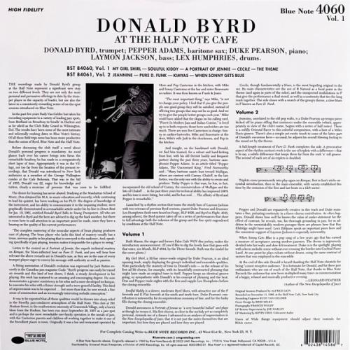 Виниловая пластинка Donald Byrd - At The Half Note Cafe (Tone Poet) (Black Vinyl LP)