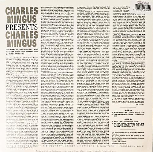 Виниловая пластинка Charles Mingus - Presents Charles Mingus (Analogue) (Black Vinyl LP)