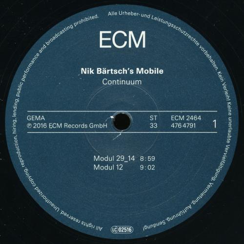 Виниловая пластинка Nik Bartsch's Mobile, Nik Bartsch's Mobile: Continuum ()