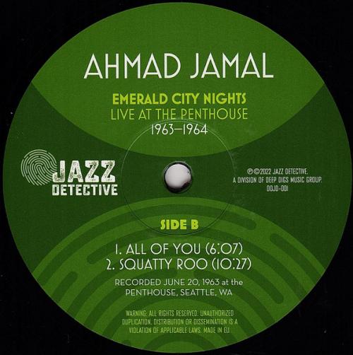 Виниловая пластинка Ahmad Jamal - Emerald City Nights: Live At The Penthouse 1963 - 1964 (Black Vinyl 2LP)
