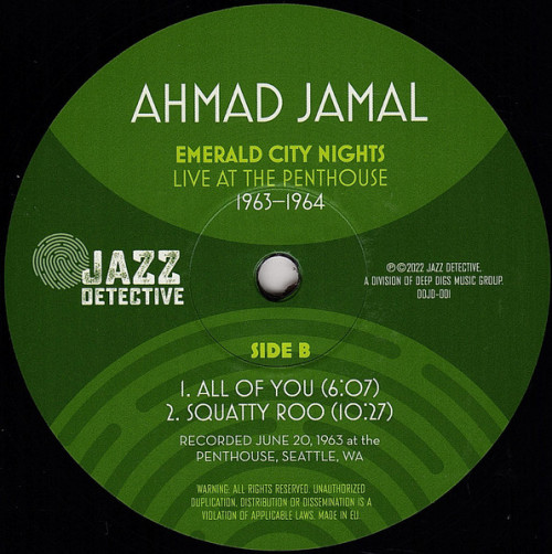 Виниловая пластинка Ahmad Jamal - Emerald City Nights: Live At The Penthouse 1963 - 1964 (Black Vinyl 2LP)