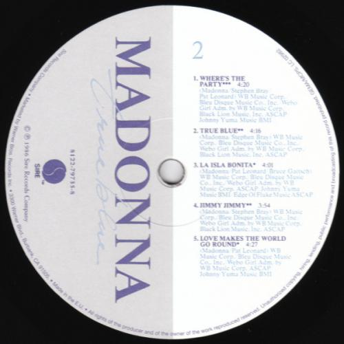 Виниловая пластинка Madonna TRUE BLUE (Remastered)