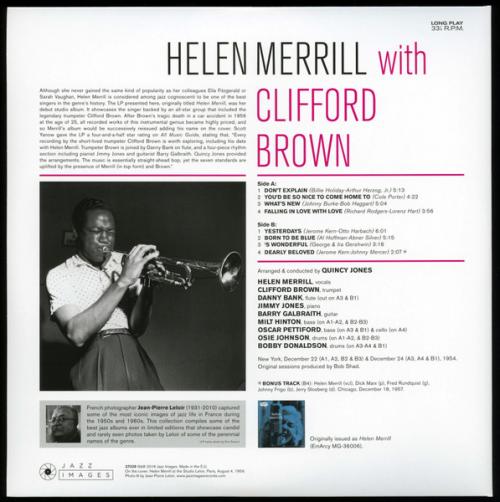 Виниловая пластинка Hellen Merrill; Brown, Clifford - Helen Merrill With Clifford Brown (BlackVinyl LP)